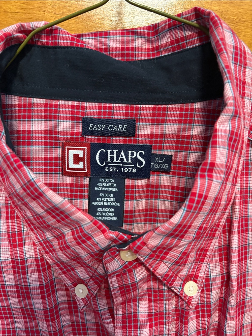 Chaps Men's Red Plaid Button-Down Shirt